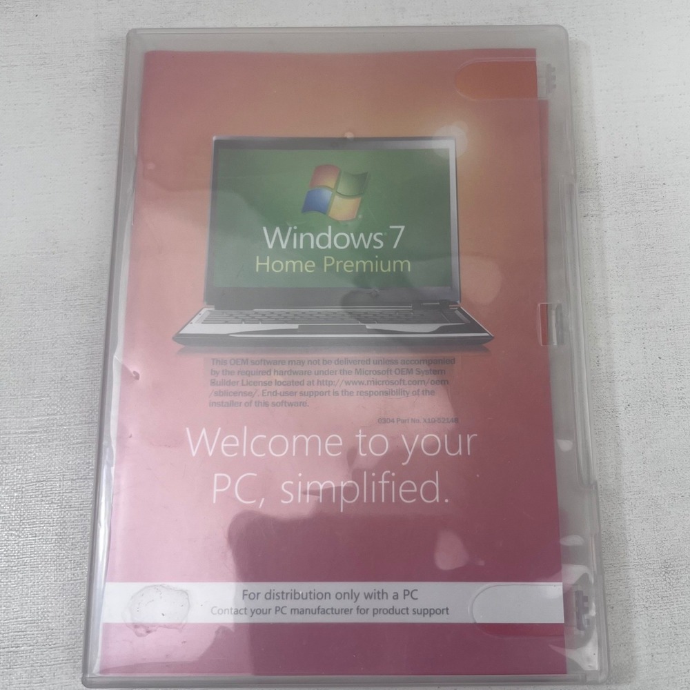 Microsoft Windows 7 Home Premium 64-bit‎ Service Pack 1 OEM DVD with Manuals